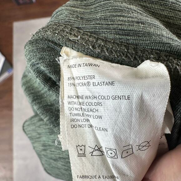 Prana Green Gray Two-Tone Needra Capri Leggings Womens Medium Mid Rise Cropped - Picture 9 of 10